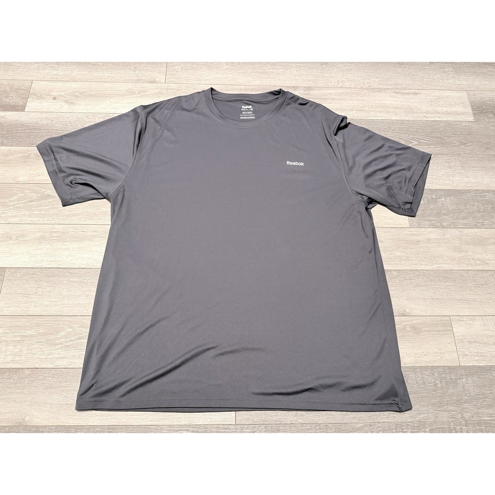 Reebok Performance T-Shirt Mens 3XL Grey Short Sleeve Activewear Logo Tee